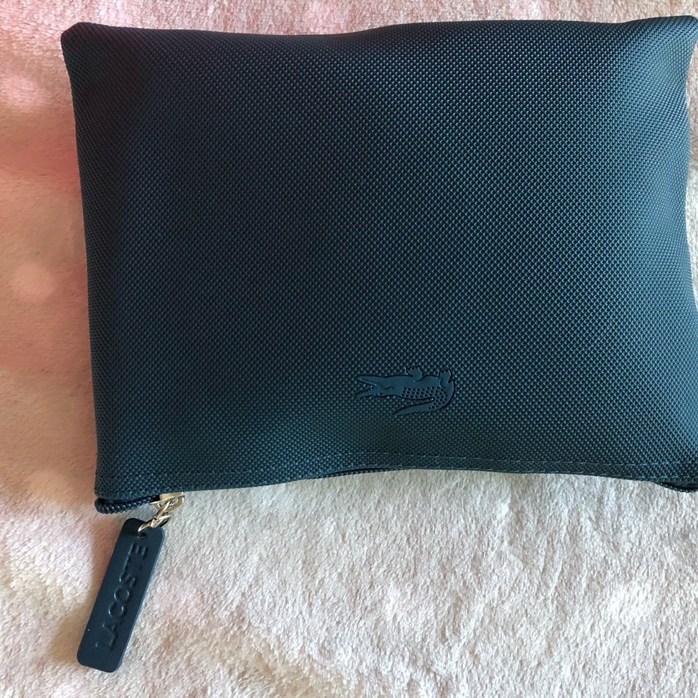 Lacoste Black Textured Toiletry Pouch